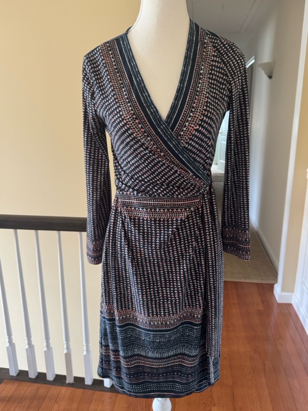 BCBGMaxAzria Adele Geometric Wrap Dress